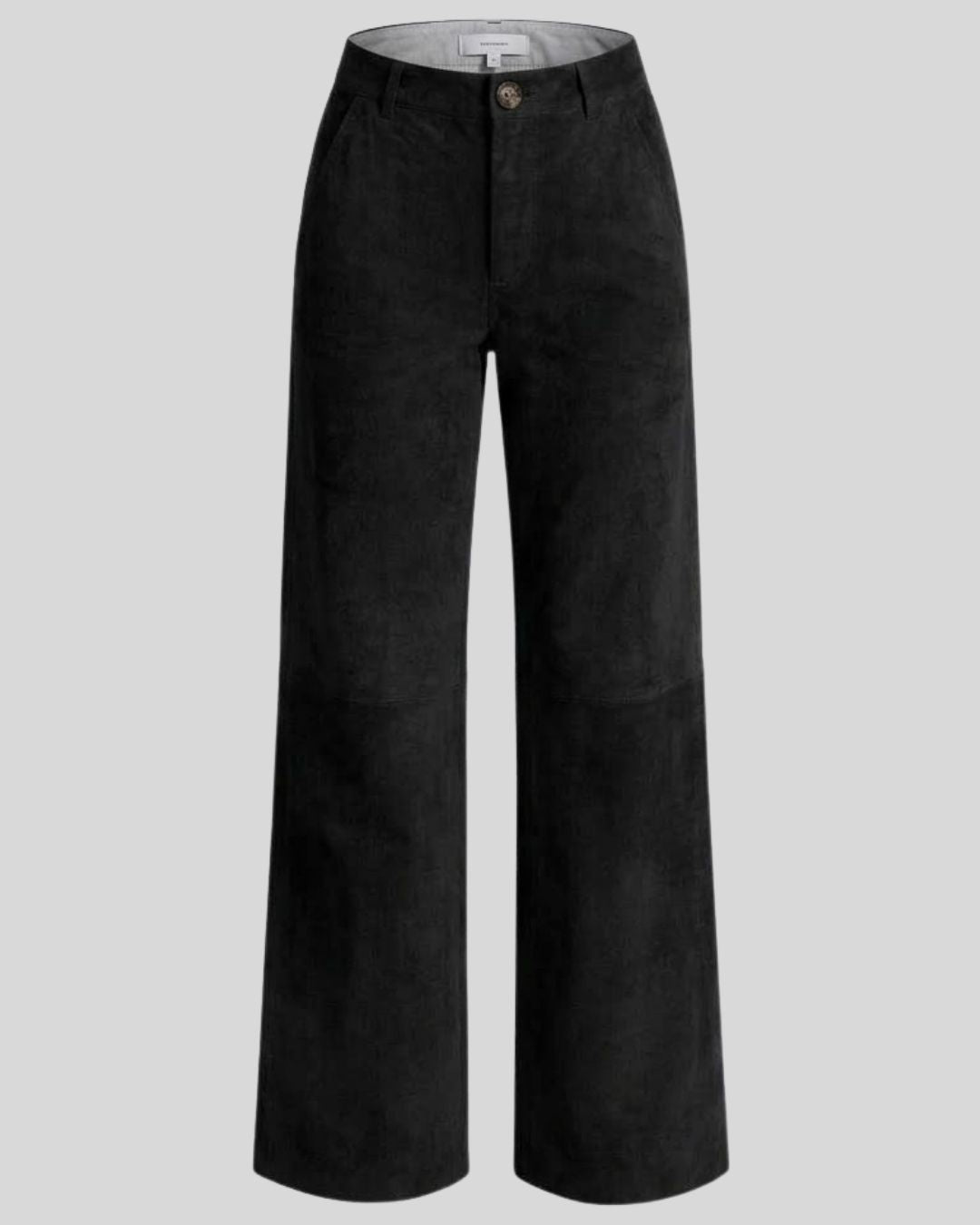 Noir Line Suede Wide-Leg Pants