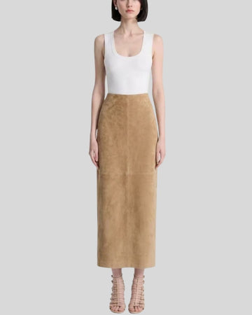 Sahara Column Suede Maxi Skirt