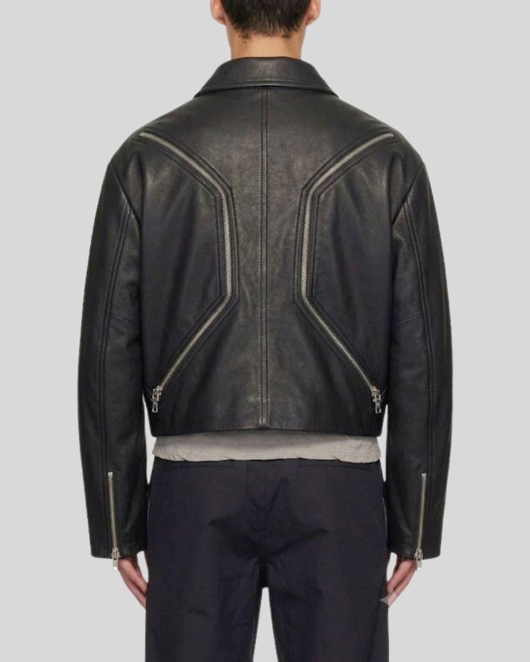 Obsidian Vector Black Cropped Leather Jacket