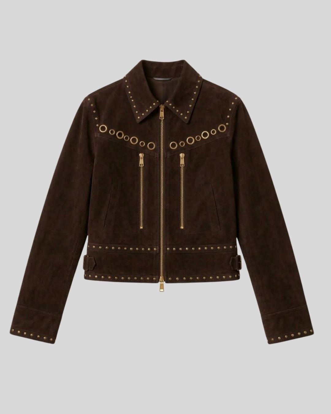 Rodeo Brunette Studded Suede Western Jacket