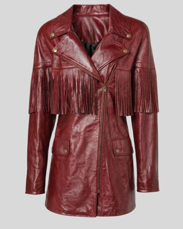 Sierra Crimson Burgundy Leather Western Coat