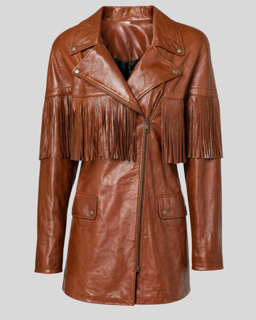 Sierra Grace Brown Leather Western Coat