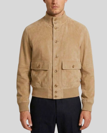 Sahara Heritage Camel Suede Bomber Jacket