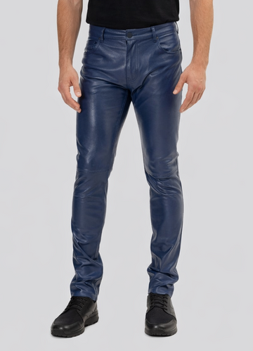 Midnight Navy Leather Pants