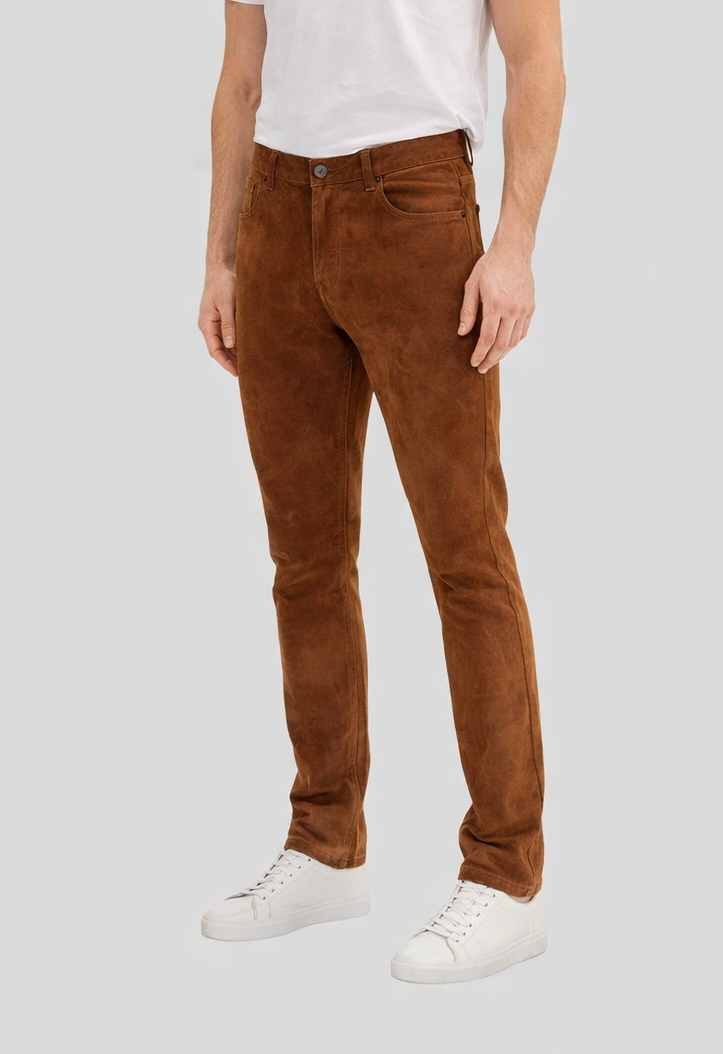 Chestnut Brown Suede Pants