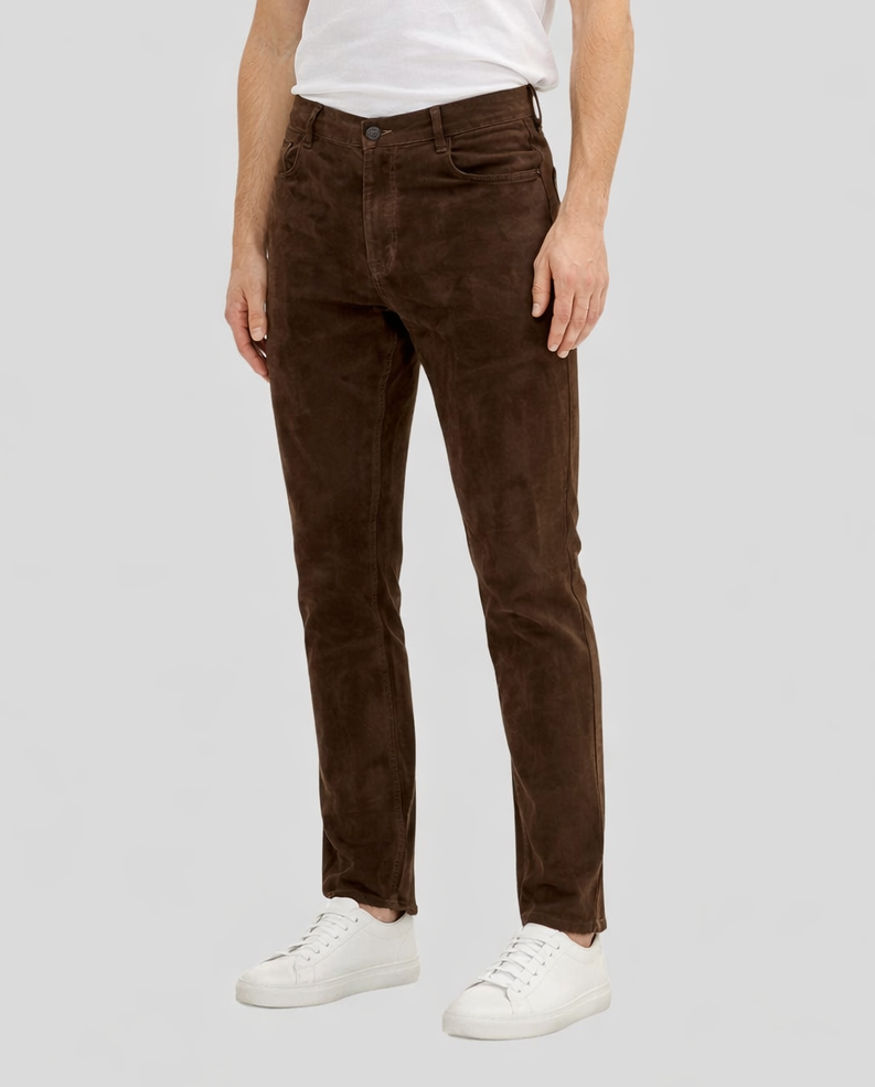 Terran Dark Brown Suede Pants
