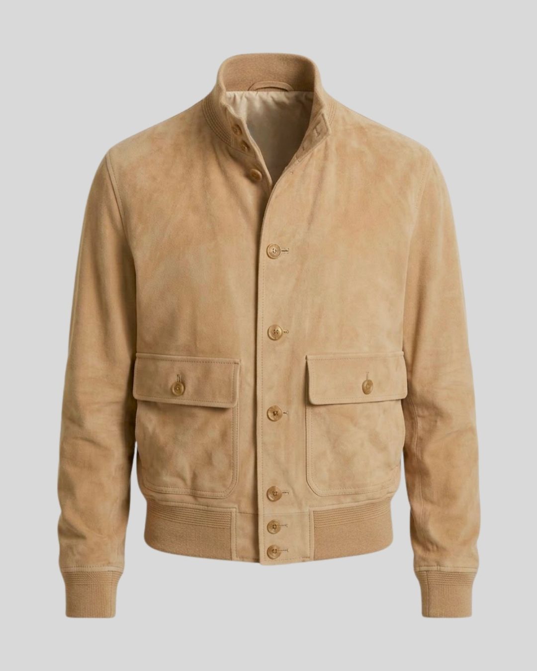 Sahara Heritage Camel Suede Bomber Jacket