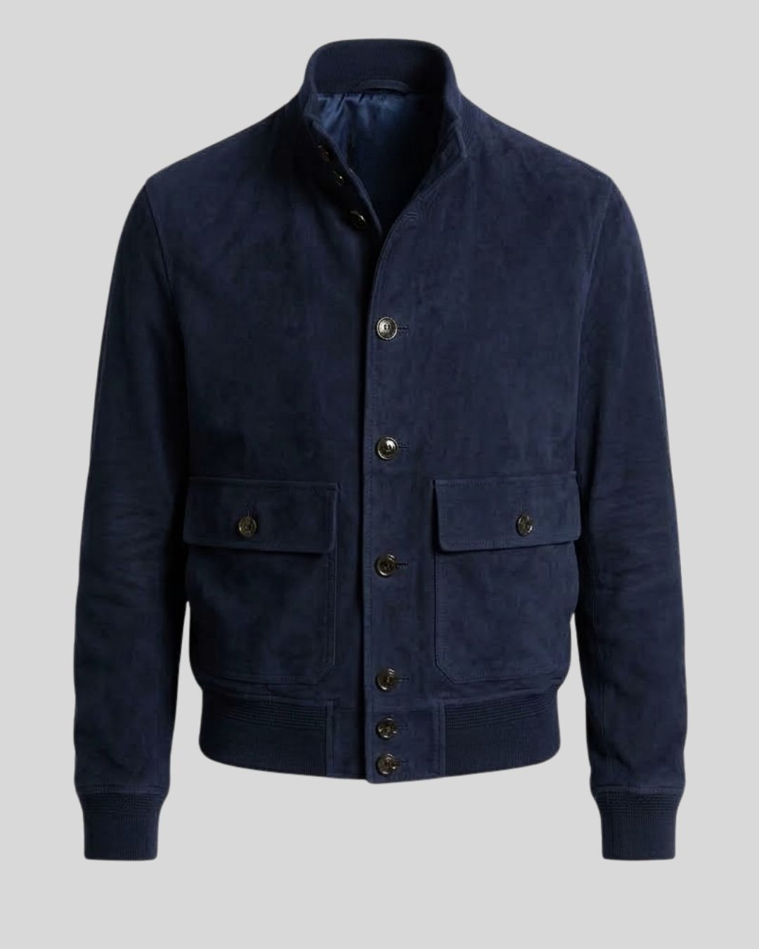 Nordwyn Midnight Navy Suede Bomber Jacket
