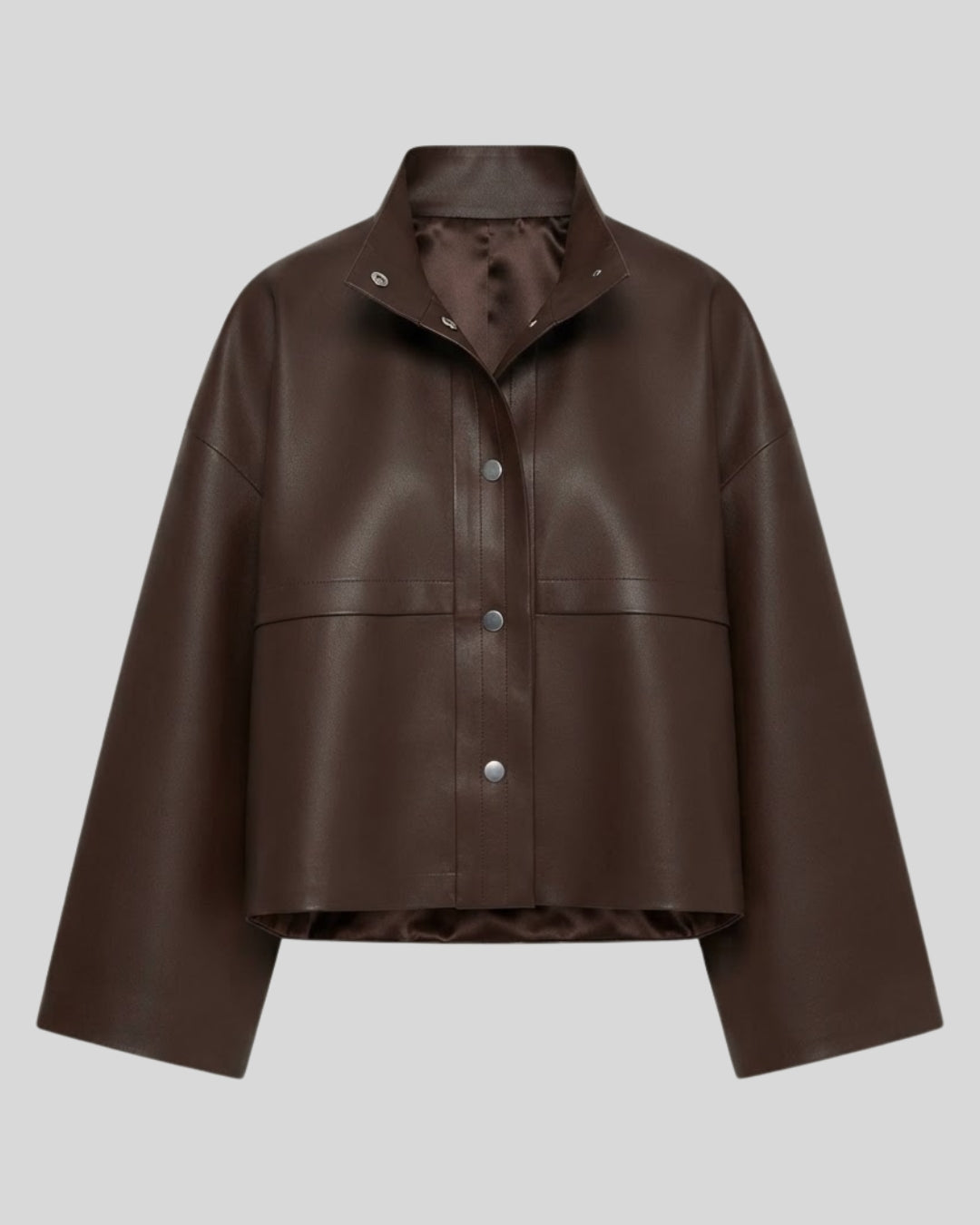 Noir Axis Dark Brown Oversized Leather Jacket