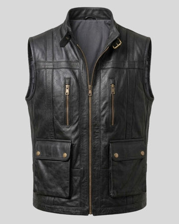 Ironcrest Black Leather Vest