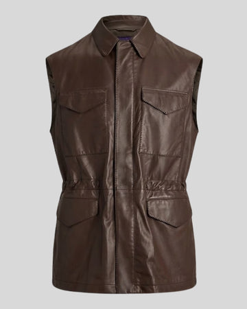Ridgefield Dark Brown Leather Vest