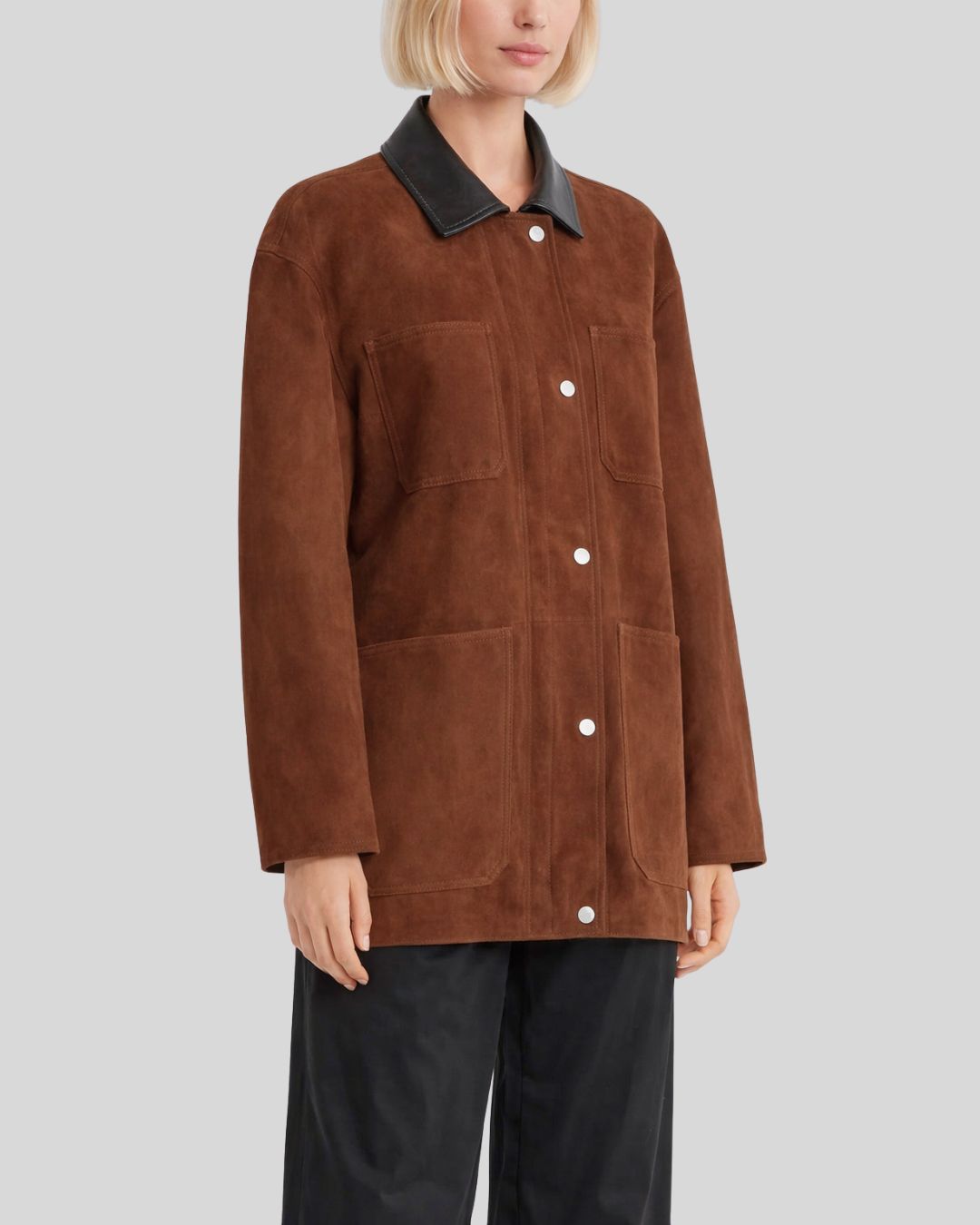 Muntalia Terra Tobacco Brown Safari Suede Jacket