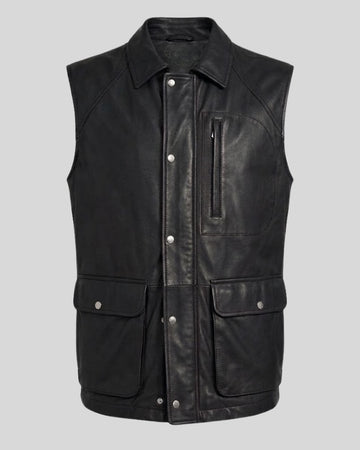Ashford Black Leather Vest