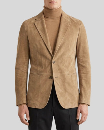 Alden Camel Suede Tailored Blazer for Men