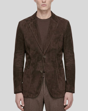 Bromley Dark Brown Suede Tailored Blazer for Men