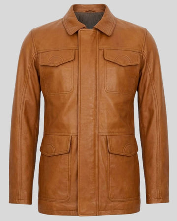 Caramel Ridge Leather Field Jacket