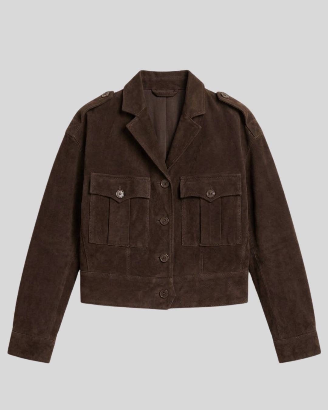 Sahara Field Women’s Dark Brown Suede Utility Jacket