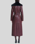 Toscana Burgundy Leather Coat – Back View