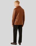 Back view of the Imperial Utility Cognac Leather Jacket