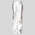 Flat lay of Celestial Luxe silver metallic croc leather pants