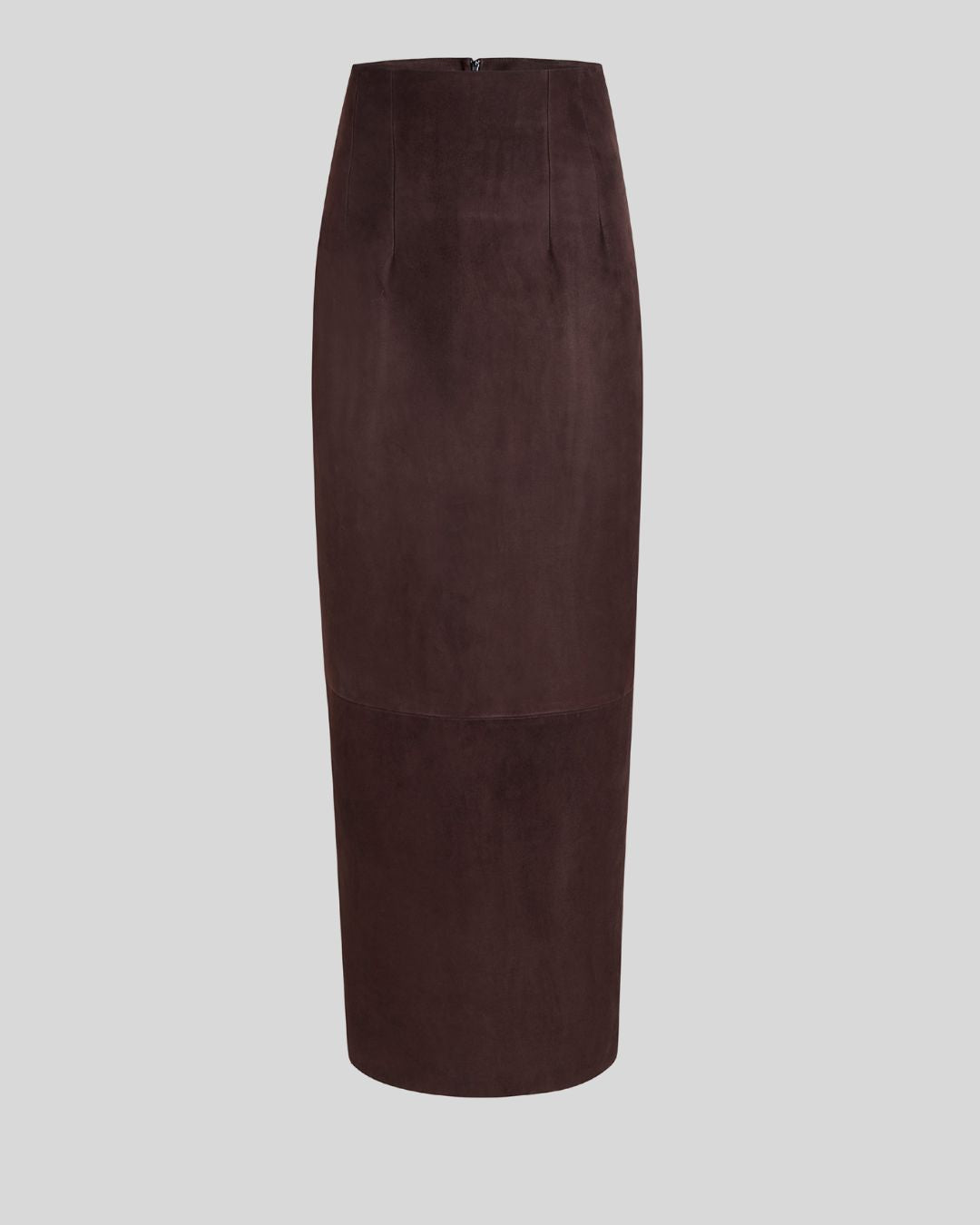  Brown suede maxi skirt flat lay product image - Chestnut Dusk Skirt