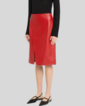 leather wrap skirt red styled with black top