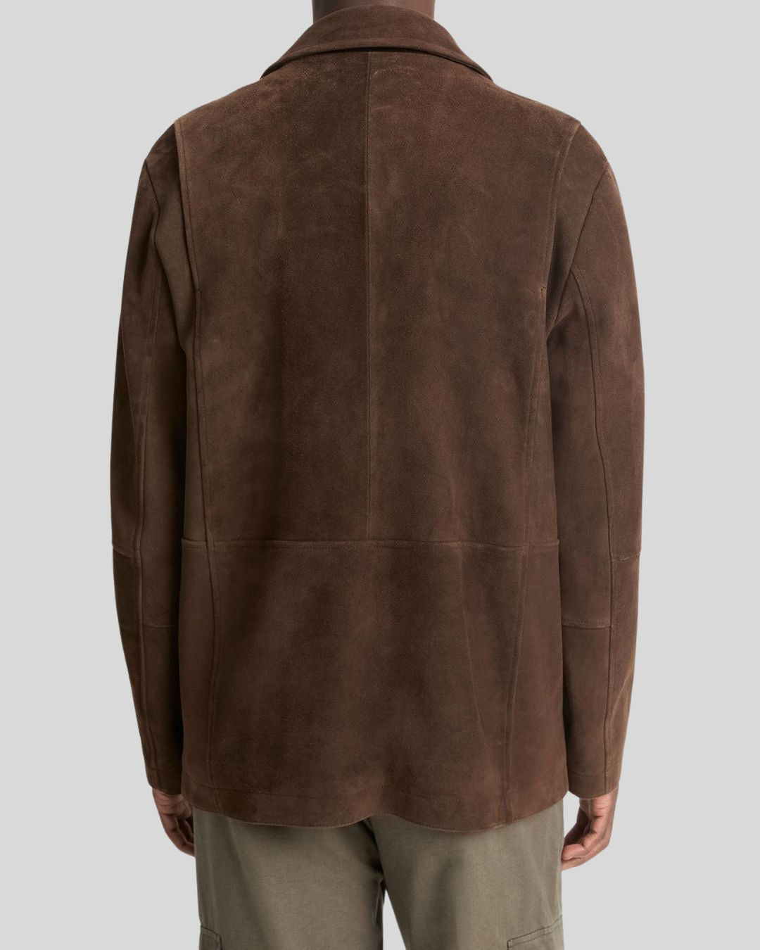  brown suede utility jacket front view – Field Marshal Jacket