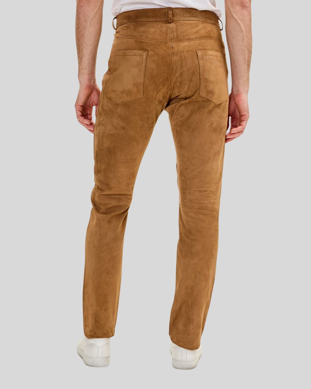 front view of Graphite Stealth suede pants for men