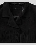 close-up collar and fringe chest detail – Midnight Dust Jacket