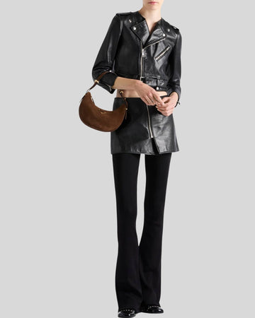 womens black leather micro mini skirt with zipper