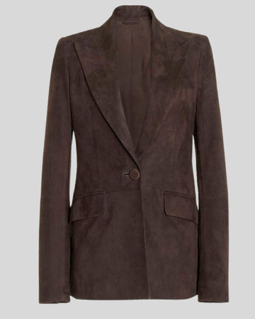 Mocha Lurex Suede Blazer