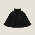 Noir Eclipse Black Suede Capelet – Flat Front View