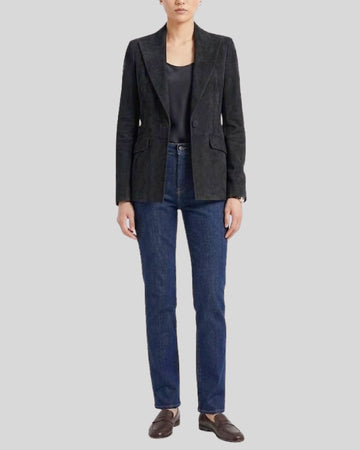 Onyx Arc Black Suede Blazer