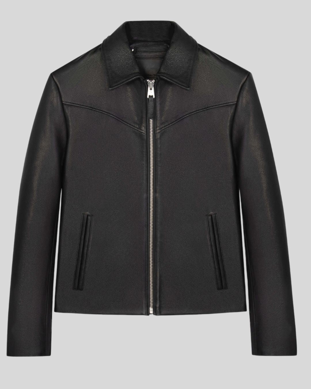  black leather fringe jacket front view – Shadow Rider Jacket