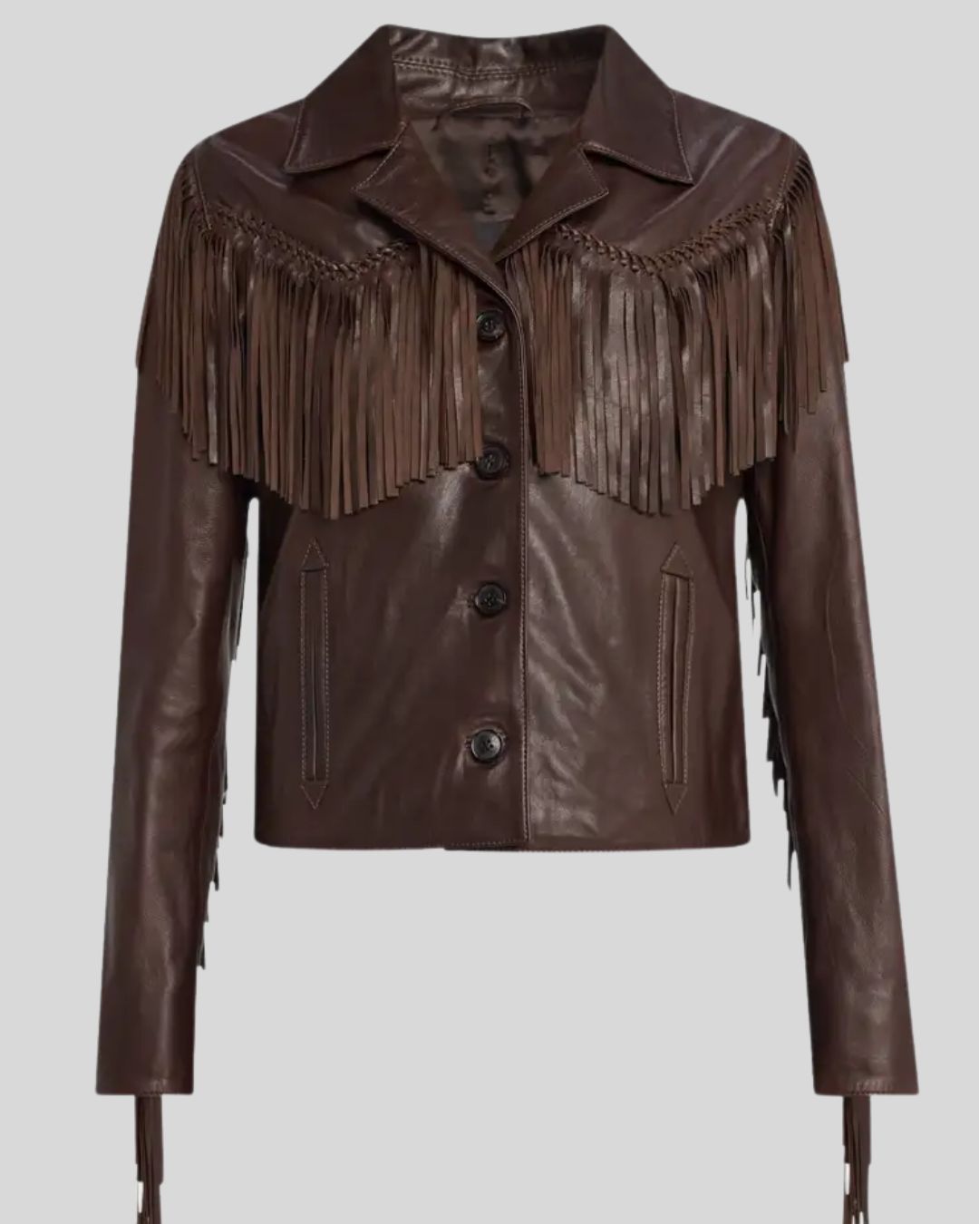 Sierra Dust Womens Dark Brown Leather Western Retro Jacket