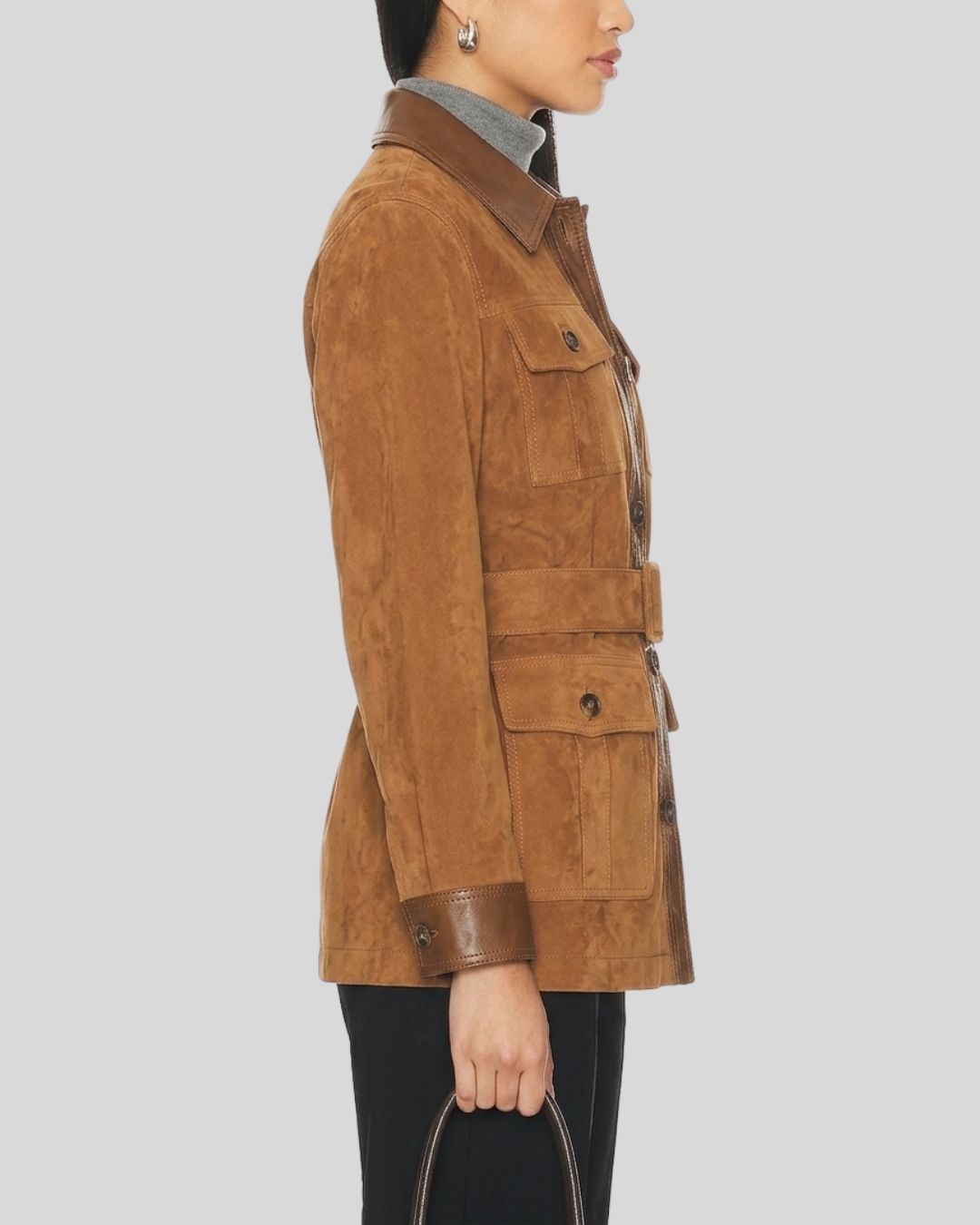 Sierra Trail Brown Suede Safari Jacket